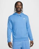 NIKE HOODIE Pullover Sportswear CLUB Sportswear French Terry WITH POCKETS Light blue cotton