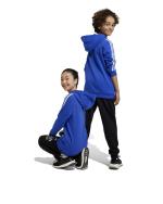 Addias Essentials 3-Stripes Tiberio Kids' Pullover Hoodie Cotton Fleece Semi-gloss Blue White Medium Grey Heather