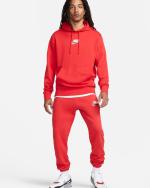 Tuta Intera Completa UOMO Nike Club Fleece HD Rosso Cotone Felpato 