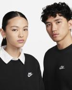 Nike Pullover Crew Club Cotton French Terry Black Sports Sweatshirt