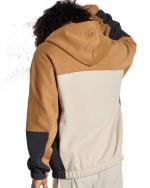 Champion Color Block HD FZ Cotton Men's Full Zip Hooded Sweatshirt Sports Jacket Light Brown