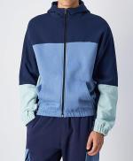 Full Zip Hooded Sweatshirt Sports Jacket Champion Color Block HD FZ Cotton Men\'s Blue