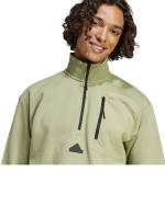  Felpa Sportiva UOMO Adidas Verde City Escape Fleece Half Zip Cotone Felpato 