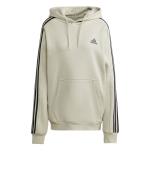  Felpa Cappuccio Hoodie UOMO Adidas Essentials Fleece 3 stripes Bianco Avorio 