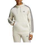  Felpa Cappuccio Hoodie UOMO Adidas Essentials Fleece 3 stripes Bianco Avorio 