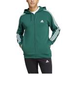  Giacca Sportiva Felpa cappuccio UOMO Adidas Verde 3 Stripes Fleece HD FZ Cotone 