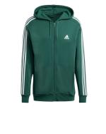  Giacca Sportiva Felpa cappuccio UOMO Adidas Verde 3 Stripes Fleece HD FZ Cotone 