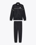 Diadora FZ Core Basic Men\'s Full Tracksuit Black Cotton Fleece