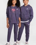 Nike Sportswear K Club Fleece Full Zip Hooded Cotton Fleece Tracksuit Leisure Boys Kids Unisex Purple