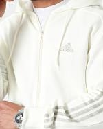  Giacca sportiva felpa cappuccio UOMO Adidas Off White 3 Stripes HD FZ 
