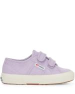Sports shoes sneakers Superga 2750-COTJSTRAP CLASSIC Canvas Yellow Felt strap PURPLE LILAC