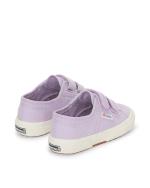 Sports shoes sneakers Superga 2750-COTJSTRAP CLASSIC Canvas Yellow Felt strap PURPLE LILAC