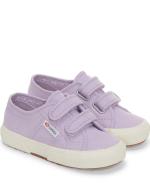 Sports shoes sneakers Superga 2750-COTJSTRAP CLASSIC Canvas Yellow Felt strap PURPLE LILAC