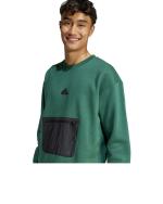  Felpa Sportiva pullover UOMO Adidas City Escape Fleece Crew Verde Bottiglia 