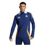  Real Madrid Adidas Felpa Allenamento Training Top Blu 2025 mezza zip 