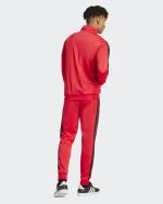  Tuta Intera Completa UOMO Adidas Basic 3-S Tricot Rosso Poliestere Con Tasche 