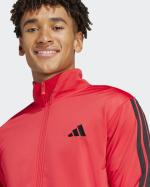  Tuta Intera Completa UOMO Adidas Basic 3-S Tricot Rosso Poliestere Con Tasche 