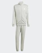  Tuta Intera Completa UOMO Adidas Basic 3-S Fleece Wonder Silver Cotone Felpato 
