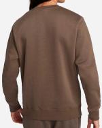 Nike Pullover Crew Club Crewneck Sweatshirt Cotton Fleece Brown