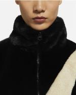  Giacca giubbino giubbotto DONNA Nike Nero SWOOSH Sherpa pelliccia 