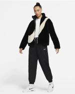  Giacca giubbino giubbotto DONNA Nike Nero SWOOSH Sherpa pelliccia 