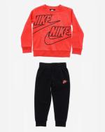 Nike NSW FT Crew Set Kids Unisex Red Black Tracksuit