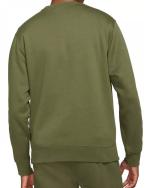 Nike Pullover Crew Club Cotton Fleece Olive Green Sports Sweatshirt