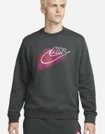 Nike Pullover Crew Standard Issue Cotton Fleece Grey Smoke Unisex Sports Sweatshirt