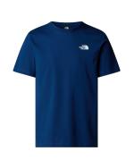 The North Face RedBox TEE Cotton Jersey Short Sleeve Crew Neck Mens SUMMER BLUE TNF WHITE