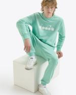  Felpa Sportiva girocollo UOMO Diadora Verde Neon Crew logo Pullover 
