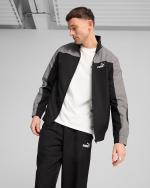 Tuta Intera Completa UOMO Puma Woven Colorblock Nero Grigio 
