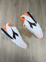 Football boots Diadora PICHICHI 7 TURF Mens WHITE BLACK FLUORESCENT ORANGE