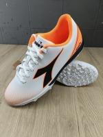 Football boots Diadora PICHICHI 7 TURF Mens WHITE BLACK FLUORESCENT ORANGE