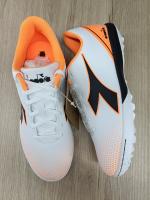 Football boots Diadora PICHICHI 7 TURF Mens WHITE BLACK FLUORESCENT ORANGE