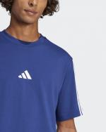 Leisure T-Shirt adidas Single Jersey 3-Stripes Cotton Men's Royal White
