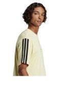 adidas Single Jersey 3-Stripes Cotton Mens Leisure T-Shirt Yellow Black