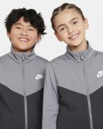 Nike Sportswear K NSW POLY FZ HBR Polyester Boys Kids Unisex Full Tracksuit Leisure Smoke Grey,Anthracite,White