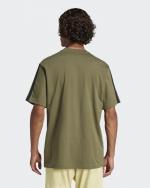  T-shirt maglia maglietta UOMO Adidas Verde Oliva Ess Single Jersey 3-Stripes 