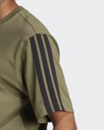  T-shirt maglia maglietta UOMO Adidas Verde Oliva Ess Single Jersey 3-Stripes 