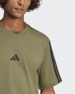  T-shirt maglia maglietta UOMO Adidas Verde Oliva Ess Single Jersey 3-Stripes 