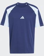 T-shirt tempo libero UOMO Adidas Blu Essentials ColorBlock Cotone jersey 