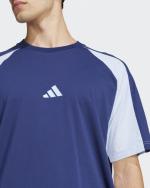  T-shirt tempo libero UOMO Adidas Blu Essentials ColorBlock Cotone jersey 