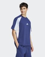 T-shirt tempo libero UOMO Adidas Blu Essentials ColorBlock Cotone jersey 