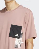 Leisure T-Shirt adidas Elevated Pocket Graphic Cotton Mens Pink