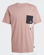 Leisure T-Shirt adidas Elevated Pocket Graphic Cotton Mens Pink