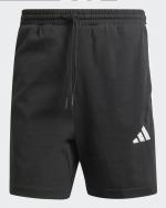 adidas Essentials Single Jersey 3-Stripes 7 Mens Lightweight Cotton Pockets Shorts Black White