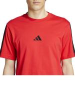  T-shirt Maglia Maglietta UOMO Adidas Rosso Ess Single Jersey 3-Stripes Cotone 