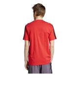  T-shirt Maglia Maglietta UOMO Adidas Rosso Ess Single Jersey 3-Stripes Cotone 