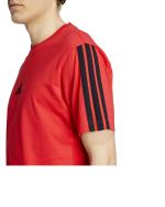  T-shirt Maglia Maglietta UOMO Adidas Rosso Ess Single Jersey 3-Stripes Cotone 