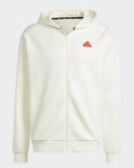  Giacca Sportiva Felpa cappuccio UOMO Adidas Bianco Future Icons Badge Of Sport 